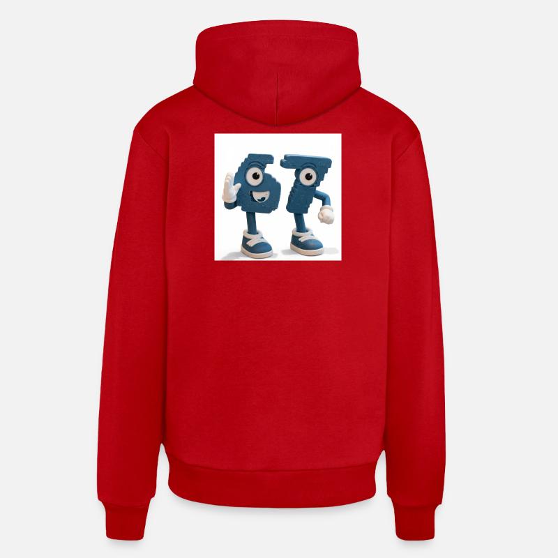 sixseven - Sweat à capuche bio décontracté fabriqué en UE - rouge