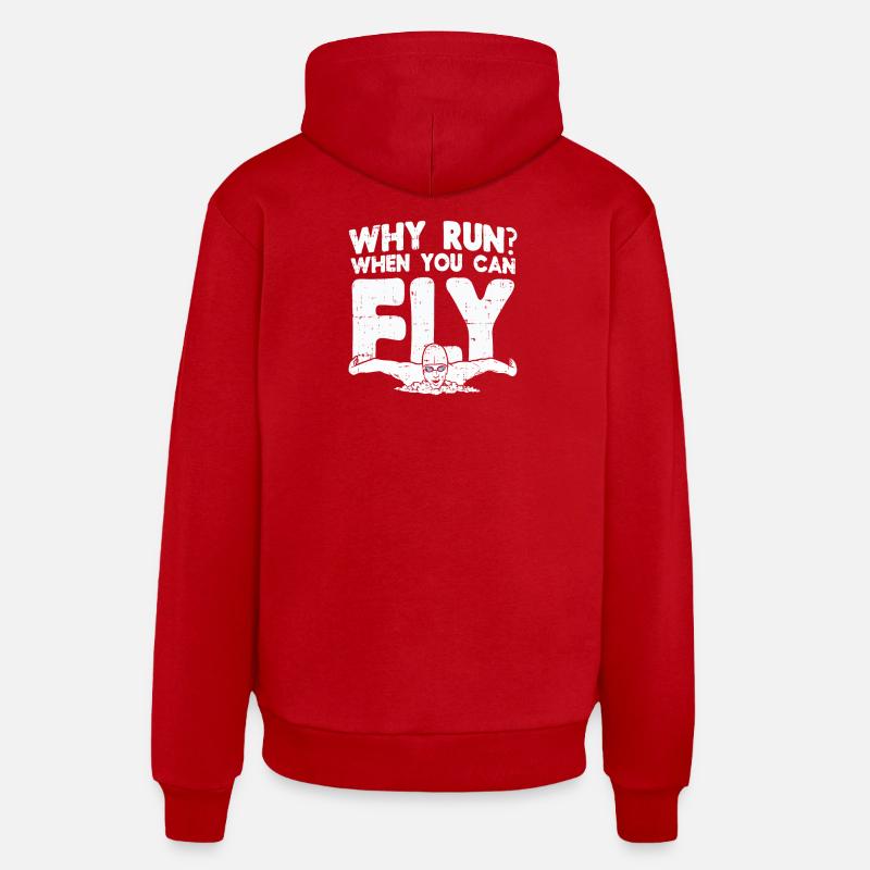 Cadeau de nageur de natation - Sweat à capuche bio décontracté fabriqué en UE - rouge