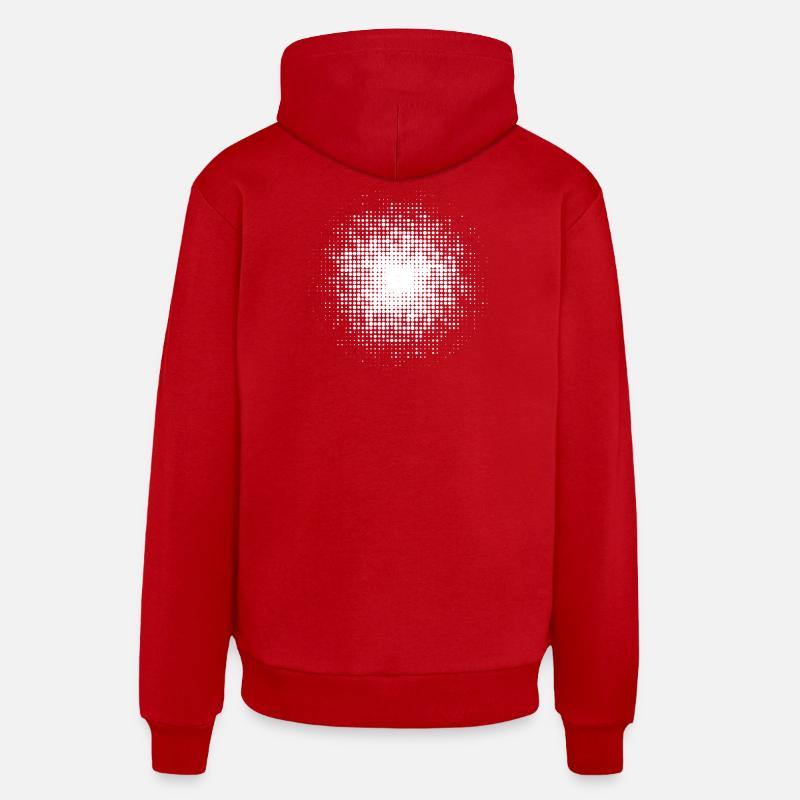fond rond pointillé blanc - Sweat à capuche bio décontracté fabriqué en UE - rouge