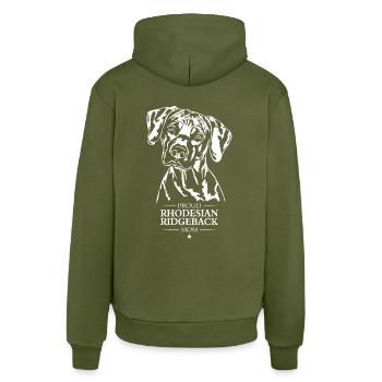 Rhodesian Ridgeback Mom Dog Dog Wilsigns - Organic Relaxed Hoodie Made in EU - MOSS GREEN - Back