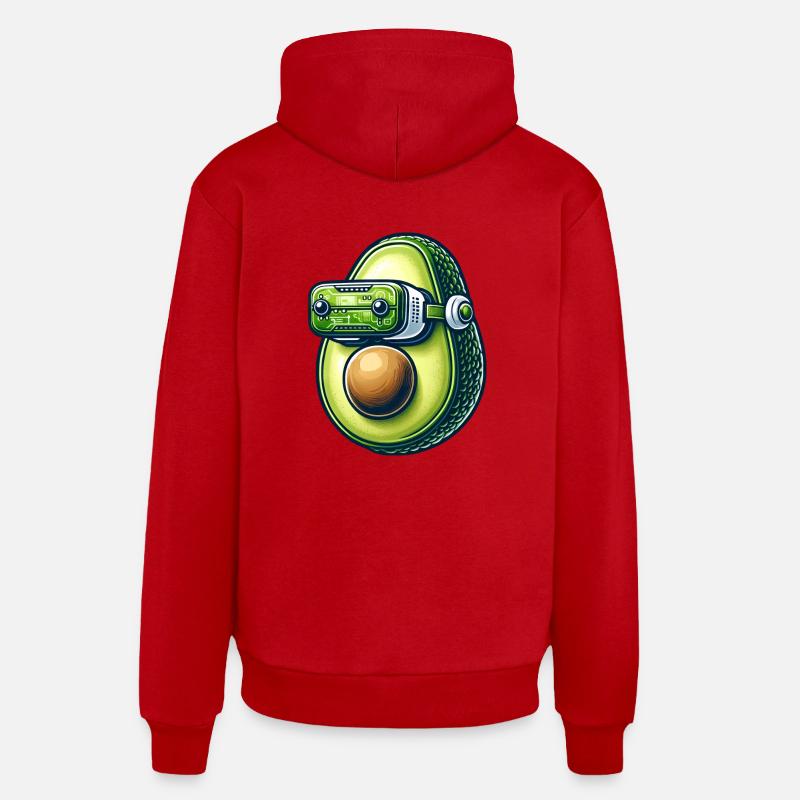 Avocado VR Gamer Réalité Virtuelle - Sweat à capuche bio décontracté fabriqué en UE - rouge