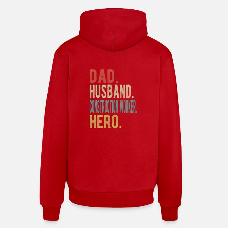 Bauarbeiter Vater Ehemann Held - Organic Relaxed Hoodie Made in EU - Rot