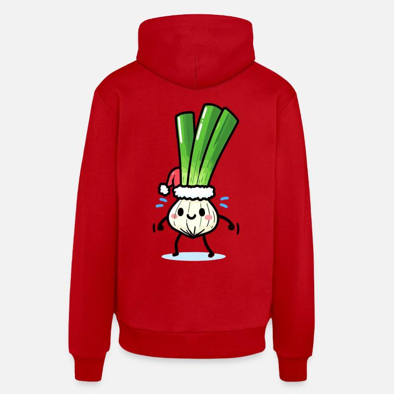 Saint-Nicolas mignon oignon de printemps - Sweat à capuche bio décontracté fabriqué en UE - rouge