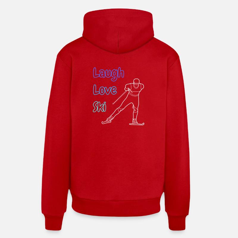 Rire Amour Ski - Sweat à capuche bio décontracté fabriqué en UE - rouge
