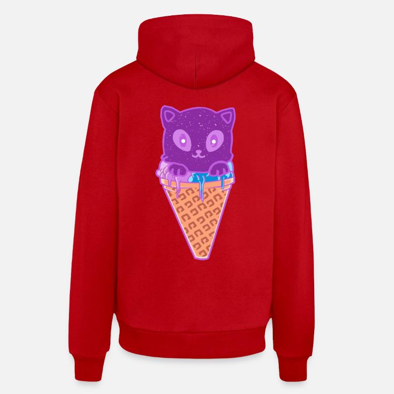 Katze Eiskreme Eiscrem - Organic Relaxed Hoodie Made in EU - Rot