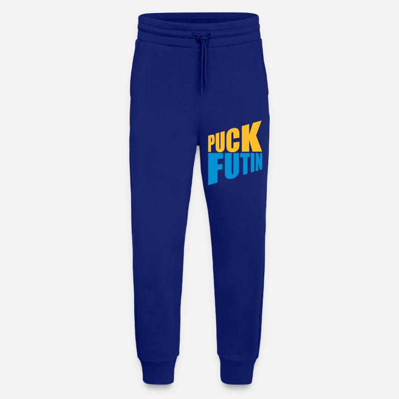 Conception du logo Puck Futin - Pantalon de jogging bio décontracté fabriqué en UE - Iconic Blue
