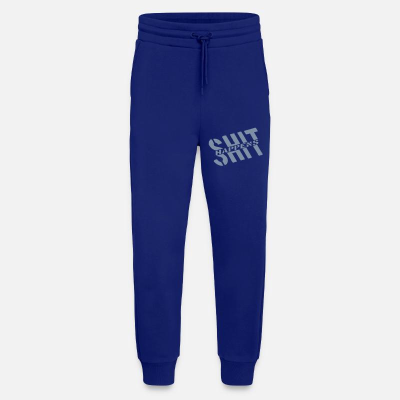 Motto Shit happens joke - Jogging Pants - made by SPREAD  - Iconic Blue