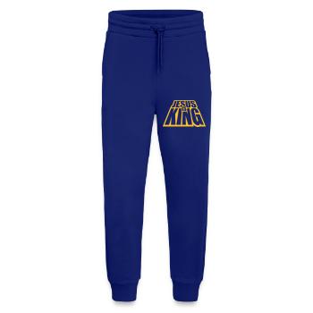 Citation de Jésus est roi - Pantalon de jogging bio décontracté fabriqué en UE - Iconic Blue - Devant