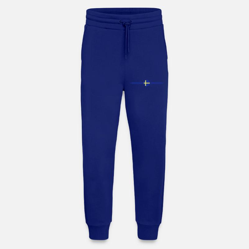 Drapeau de la Suède Drapeau - Pantalon de jogging bio décontracté fabriqué en UE - Iconic Blue
