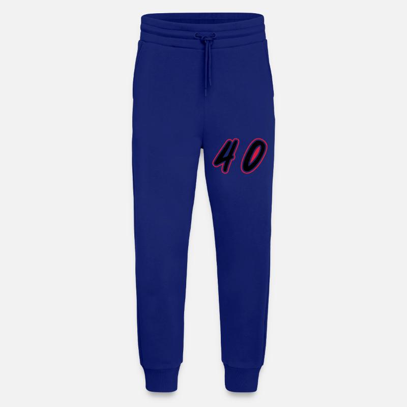 40 Symbole numérique - Pantalon de jogging bio décontracté fabriqué en UE - Iconic Blue