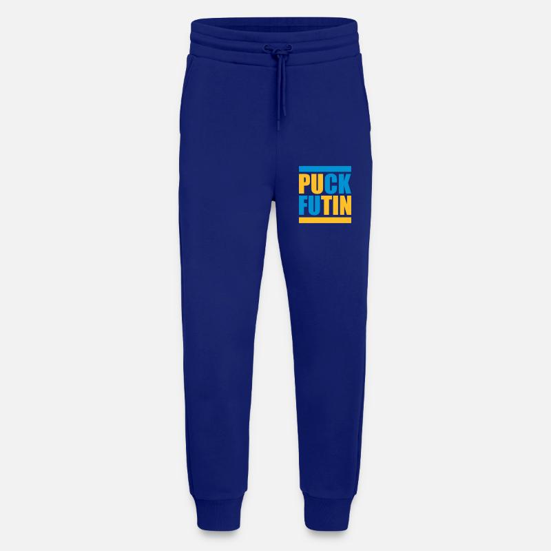 Conception du logo Puck Futin - Pantalon de jogging bio décontracté fabriqué en UE - Iconic Blue