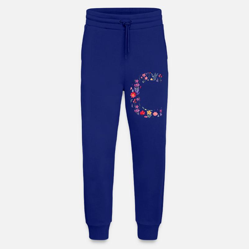 Personalisierter Blumenbuchstabe c - Geschenkidee - Jogginghose - made by SPREAD - Iconic Blue