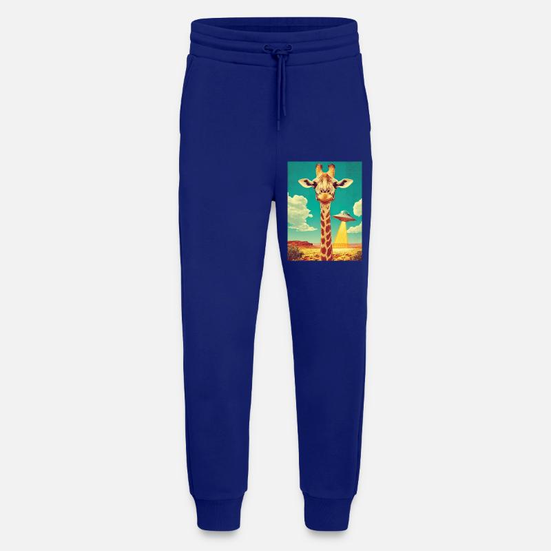 Retro Giraffe mit UFO - Jogginghose - made by SPREAD - Iconic Blue