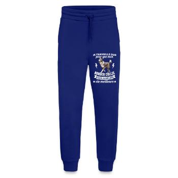 Humour border collie chien mignon 1 - Pantalon de jogging bio décontracté fabriqué en UE - Iconic Blue - Devant