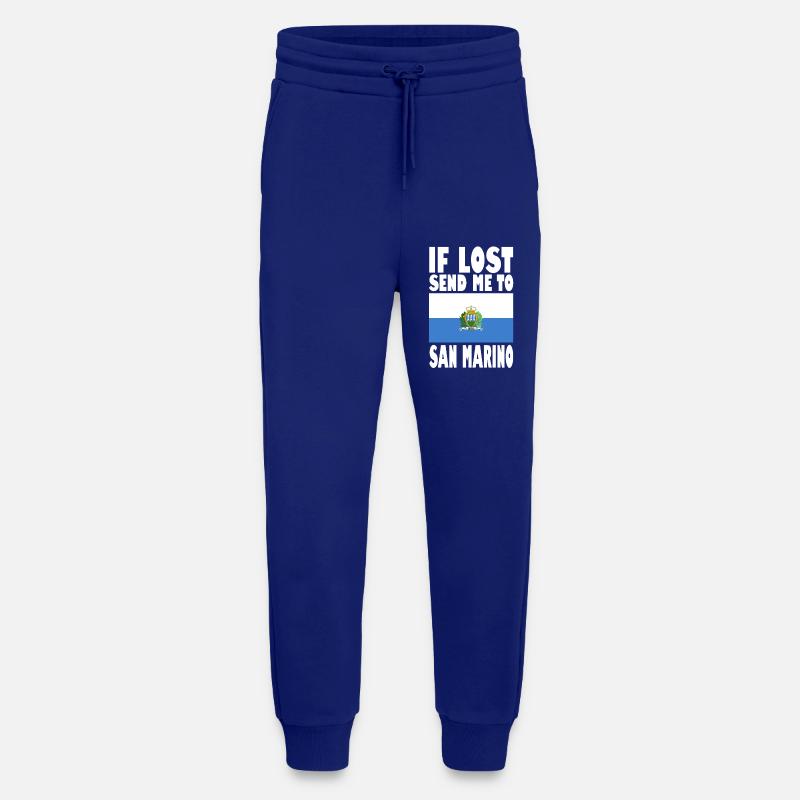 Drapeau de Saint-Marin - Pantalon de jogging bio décontracté fabriqué en UE - Iconic Blue