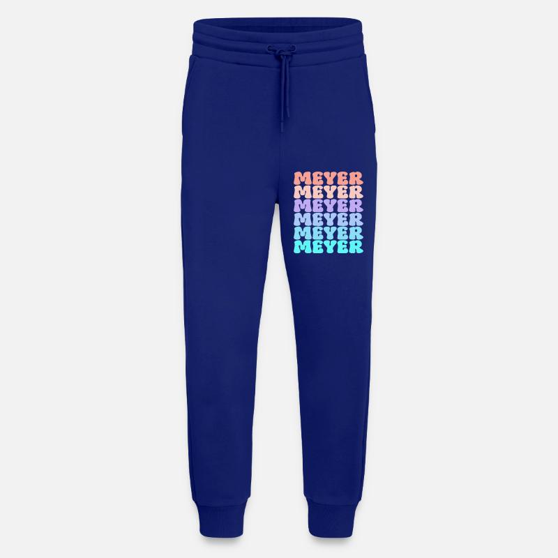 Nom de famille Meyer Retro - Pantalon de jogging bio décontracté fabriqué en UE - Iconic Blue