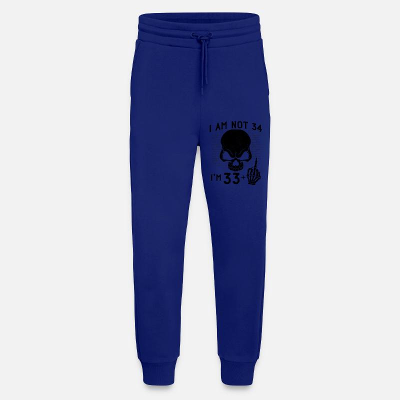 Ich bin 33 plus Mittelfinger - 34. Geburtstag - Jogginghose - made by SPREAD - Iconic Blue