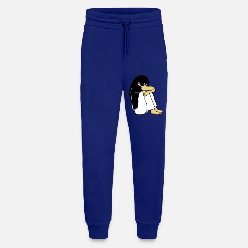Trauriges Sitzendes Mädchen - Jogginghose - made by SPREAD - Iconic Blue