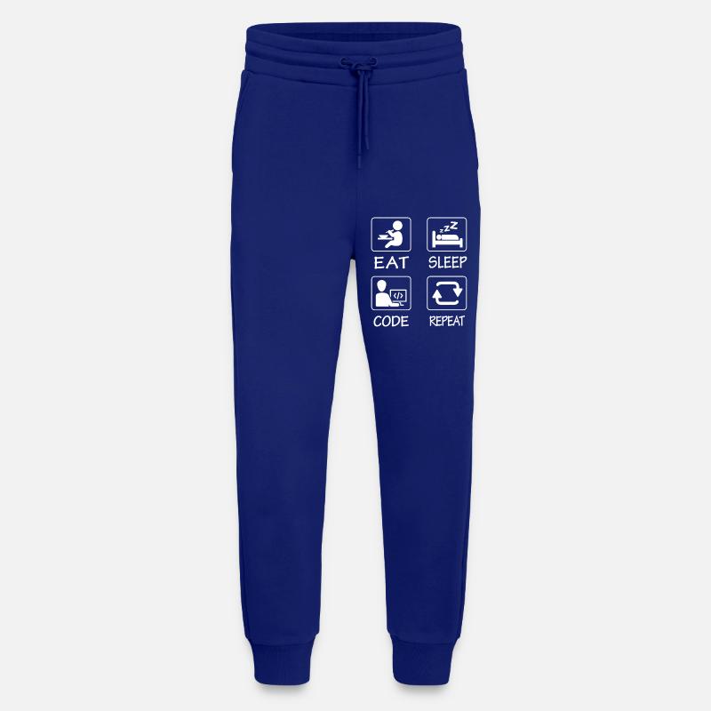 Eat Sleep Code Repeat - Pantalon de jogging bio décontracté fabriqué en UE - Iconic Blue