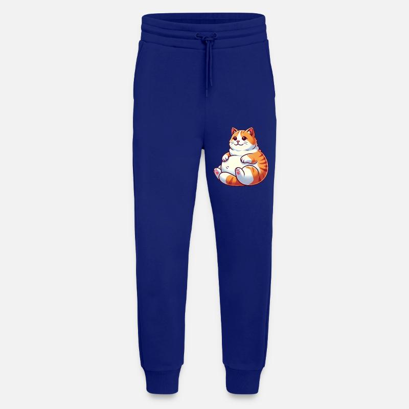 Chubby Tabby Cat Relaxing Illustration - Jogging Pants - made by SPREAD  - Iconic Blue