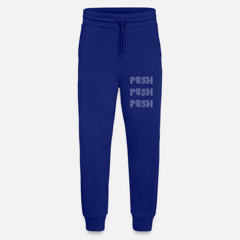 Push Push Motivation - Pantalon de jogging bio décontracté fabriqué en UE - Iconic Blue