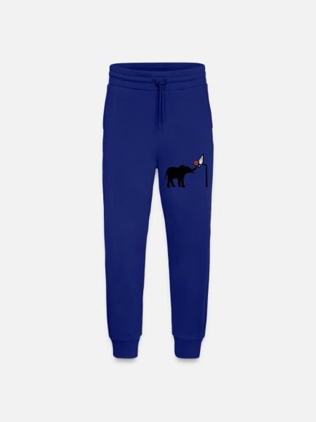 Basketball-playing elephant silhouette - Jogging Pants - made by SPREAD - Iconic Blue
