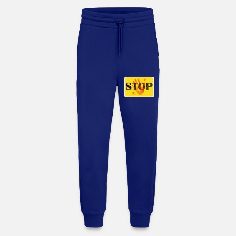 Schild Design - STOP. - Jogginghose - made by SPREAD - Iconic Blue