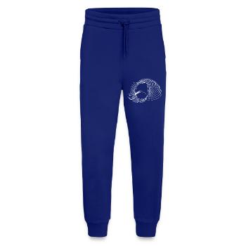 Lignes de cercle géométriques - Pantalon de jogging bio décontracté fabriqué en UE - Iconic Blue - Devant