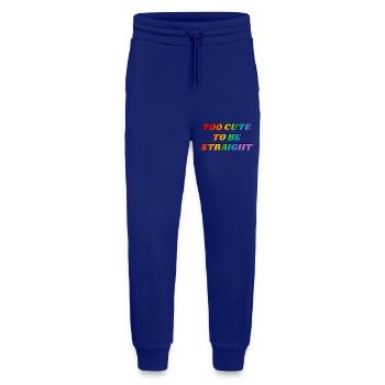 Too cute to be straight - LGBTQ funny joke humour - Jogging Pants - made by SPREAD  - Iconic Blue - Front