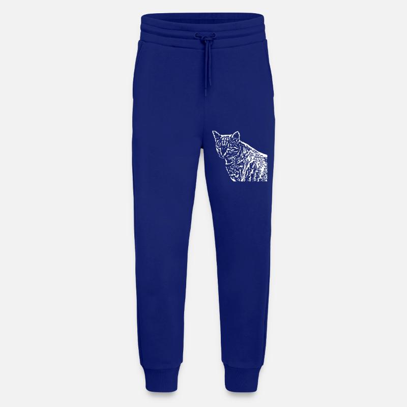 Chat Blanc Blanc Chats - Pantalon de jogging bio décontracté fabriqué en UE - Iconic Blue