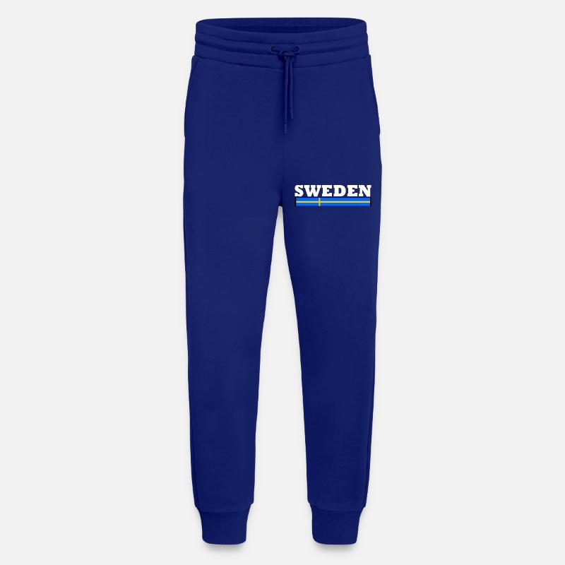 Drapeau suède - Pantalon de jogging bio décontracté fabriqué en UE - Iconic Blue