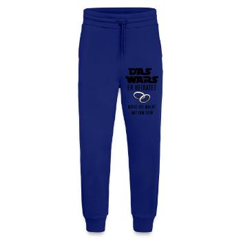 das wars - er heiratet - Jogginghose - made by SPREAD - Iconic Blue - Vorne
