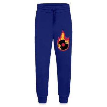 Musique de disque vinyle Fire - Pantalon de jogging bio décontracté fabriqué en UE - Iconic Blue - Devant