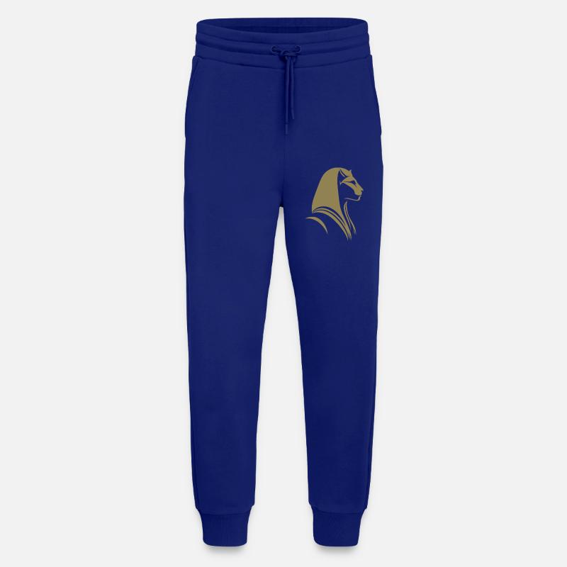 Chat Egypte Pharaon Silhouette - Pantalon de jogging bio décontracté fabriqué en UE - Iconic Blue