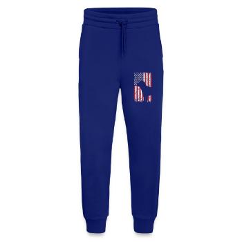 Labrador Retriever Hund mit USA Flagge - Jogginghose - made by SPREAD - Iconic Blue - Vorne
