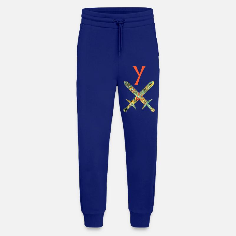 Épées croisées E 200 y - Pantalon de jogging bio décontracté fabriqué en UE - Iconic Blue