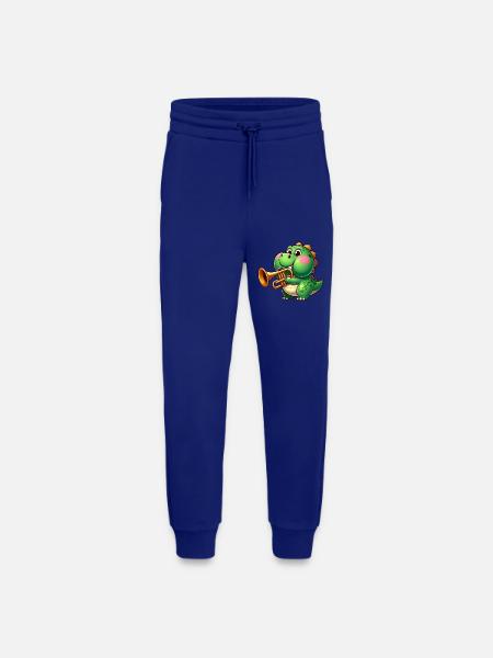 Dicker Trex mit Trompete Cartoon Dinosaurier Musik - Jogginghose - made by SPREAD - Iconic Blue