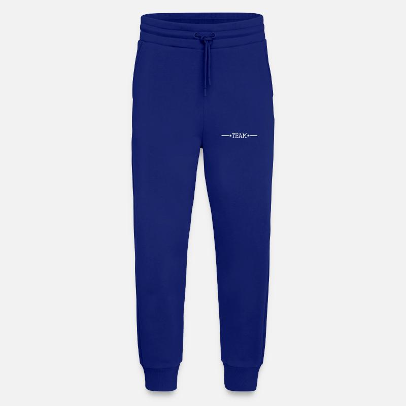 Ligne Team blanc - Pantalon de jogging bio décontracté fabriqué en UE - Iconic Blue