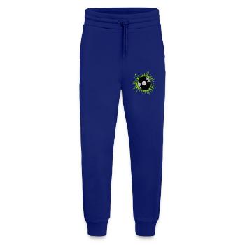 Gouttes de disque vinyle Color blobs - Pantalon de jogging bio décontracté fabriqué en UE - Iconic Blue - Devant
