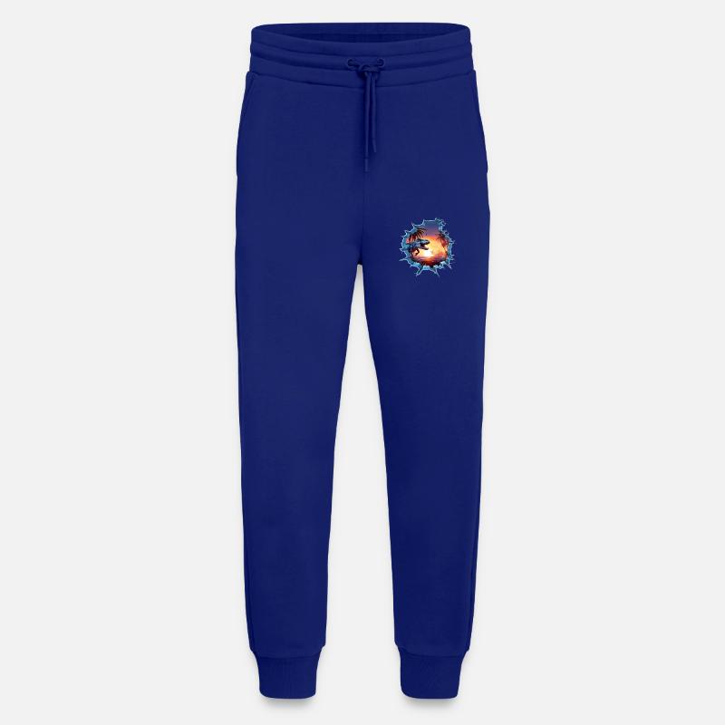 Dinosaur T-rex Sticker - Jogging Pants - made by SPREAD  - Iconic Blue