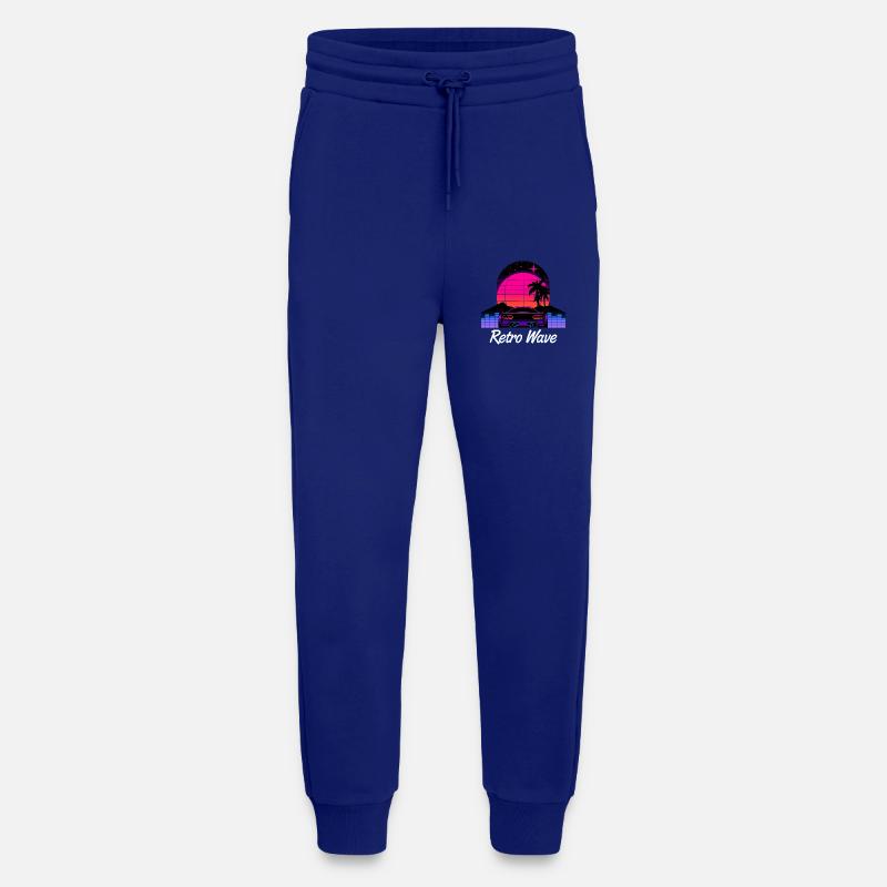 “Retro Wave” Synthwave desing - Pantalon de jogging bio décontracté fabriqué en UE - Iconic Blue