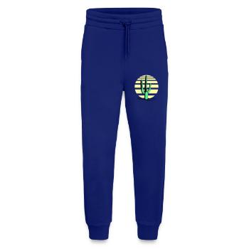 Cactus, désert, coucher de soleil, soir, nuit, cactus - Pantalon de jogging bio décontracté fabriqué en UE - Iconic Blue - Devant