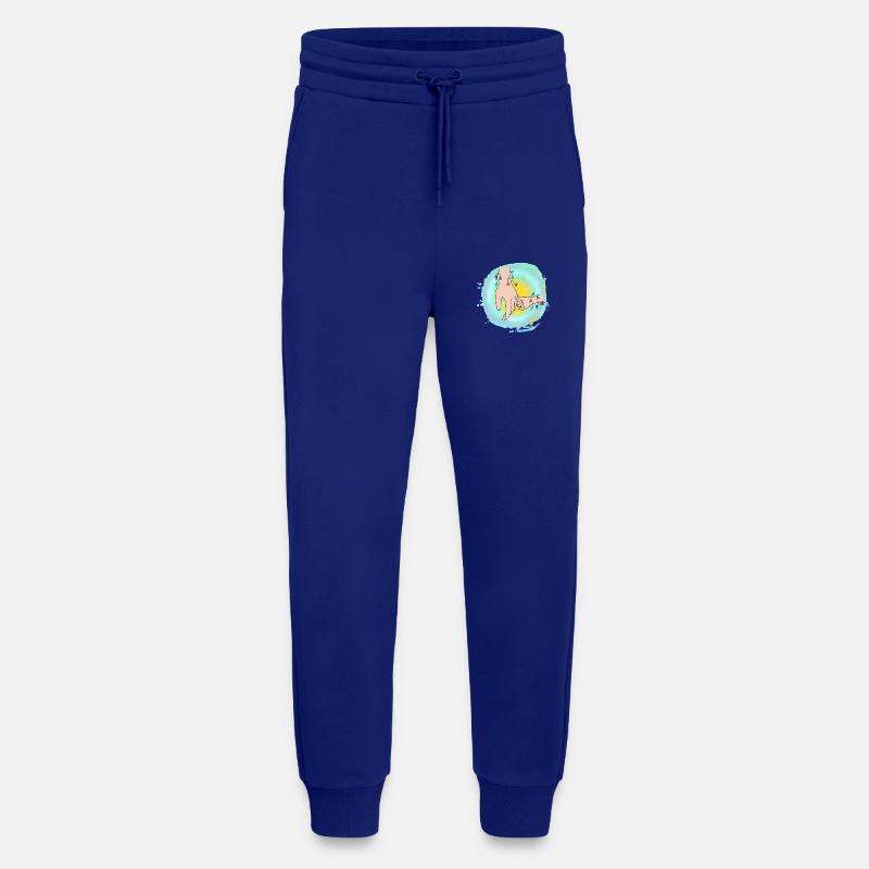 mains fleuries sans texte - Pantalon de jogging bio décontracté fabriqué en UE - Iconic Blue