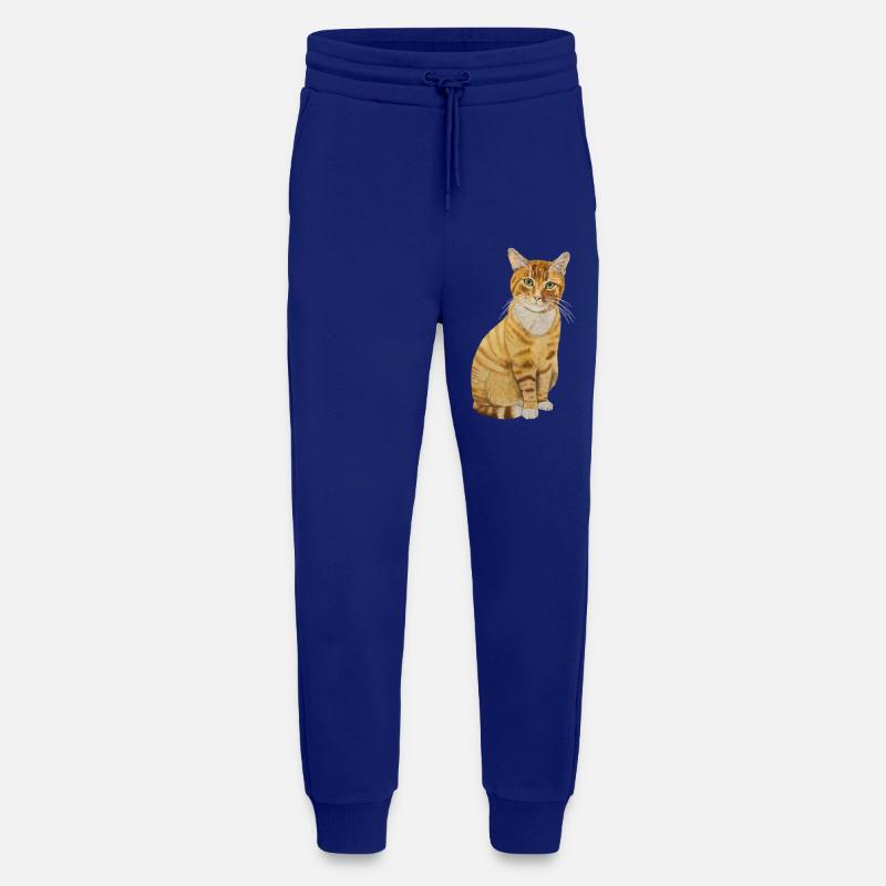 rote Katze sitzend - Jogginghose - made by SPREAD - Iconic Blue