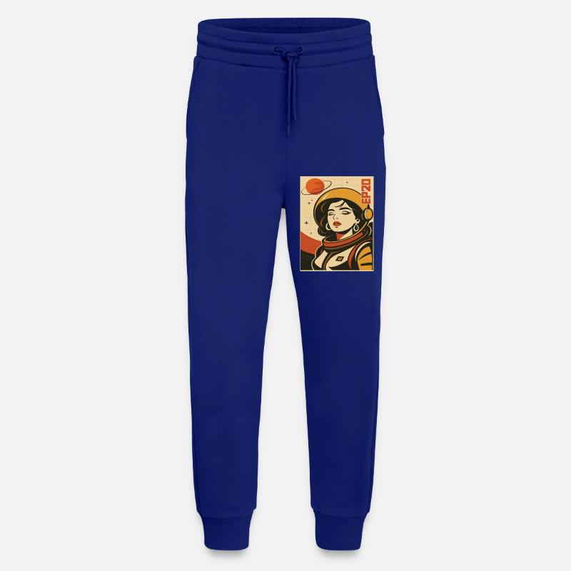 Astronaut Retro Space Comic - Pantalon de jogging bio décontracté fabriqué en UE - Iconic Blue