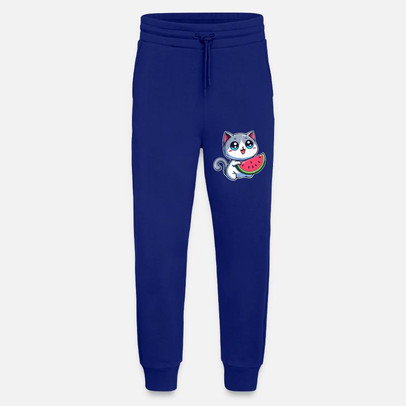 Cute cat eats watermelon - Jogging Pants - made by SPREAD  - Iconic Blue