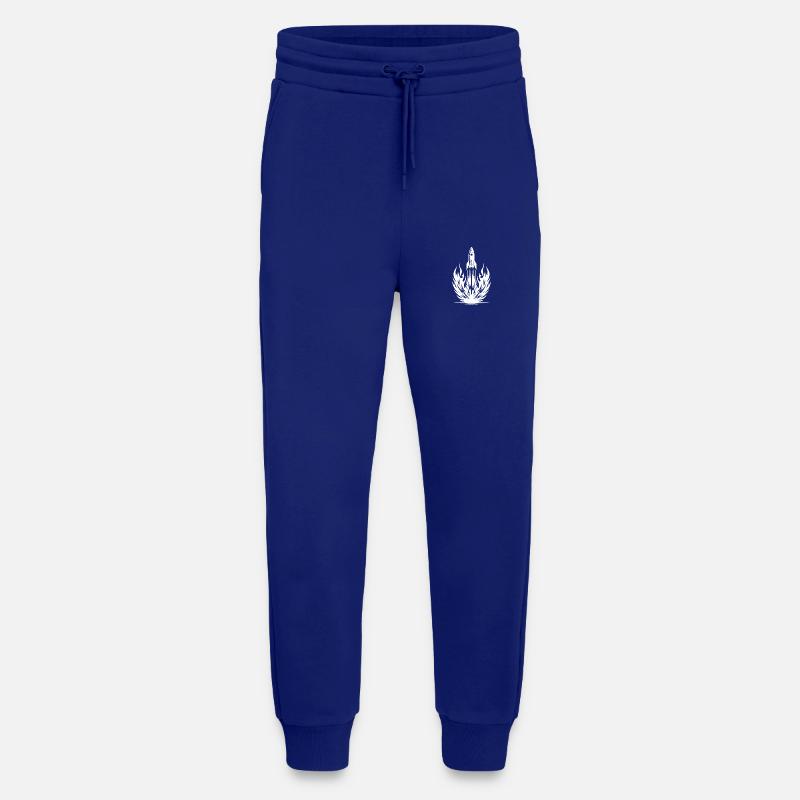 Launching rocket in flames - Jogging Pants - made by SPREAD  - Iconic Blue