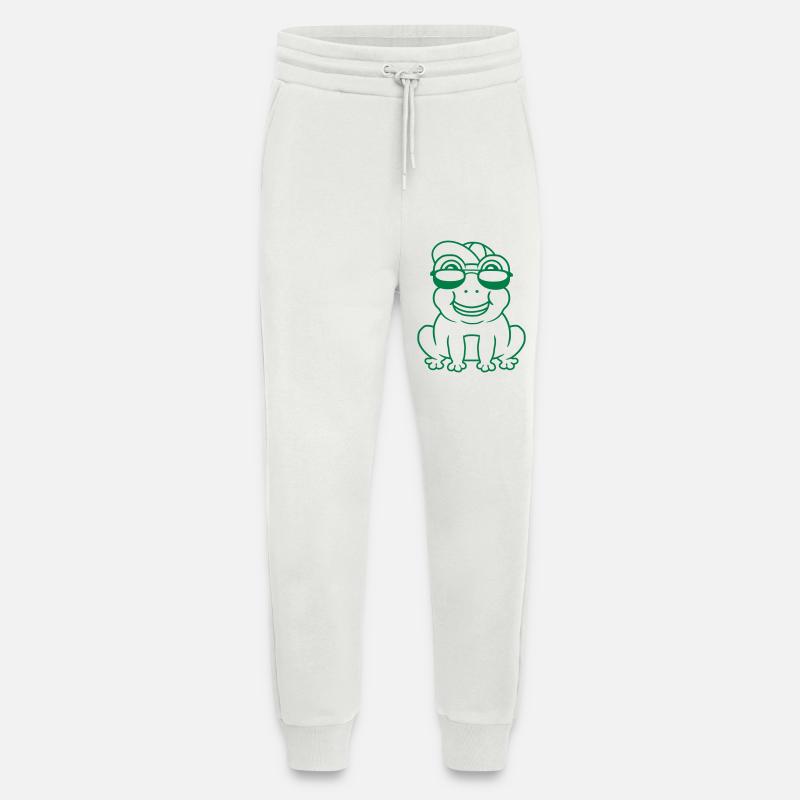 Petit garçon grenouille cool - Pantalon de jogging bio décontracté fabriqué en UE - OFF WHITE