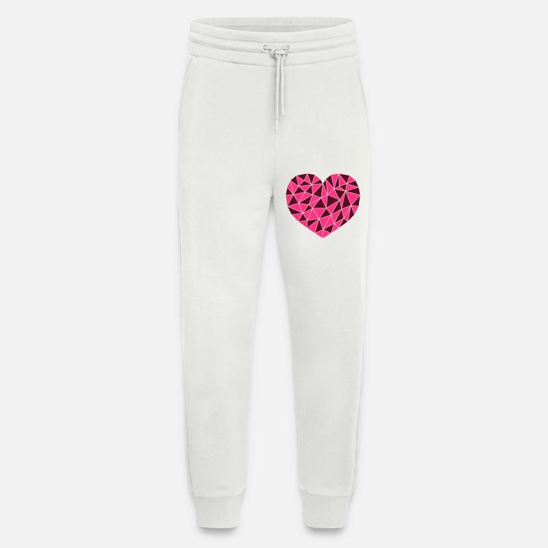 Pinkes Gitter Herz - Jogginghose - made by SPREAD - OFF WHITE