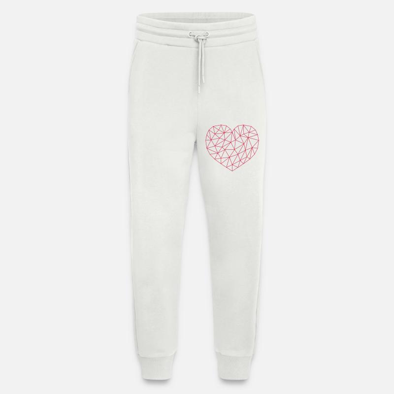 Grid Heart Pattern - Jogging Pants - made by SPREAD  - OFF WHITE